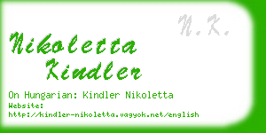 nikoletta kindler business card
